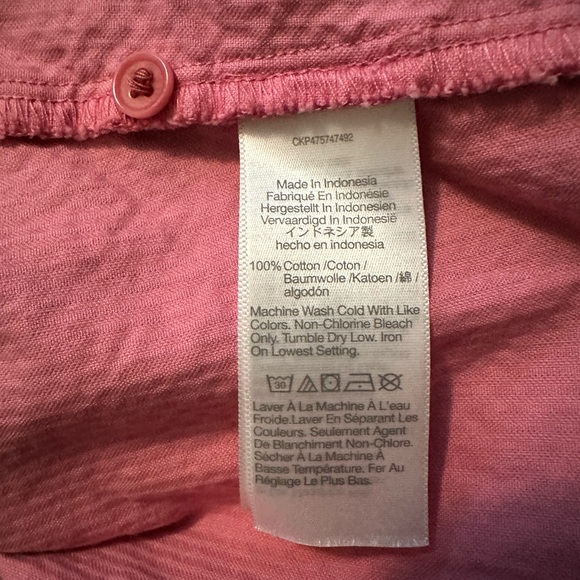 Madewell Variegated Corduroy Button-Up Shirt Pink Size XS - Picture 5 of 6